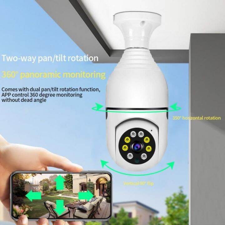 IP Camera CCTV Wifi PTZ Lampu Bohlam Bulb Panoramic 360 Derajat ...