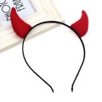 【YF】 Adult Children Kids Demon Red Ox Horn Hair Hoop Cloth Wrapped Headband Halloween Christmas Costume Cosplay Dropship