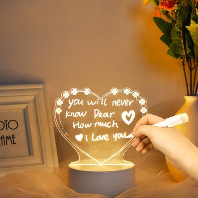 Note Board Creative USB Led Night Light Valentines Day Gift Decor Nightlights Girlfriend Birthday Gift Wedding Decor Night Lamp