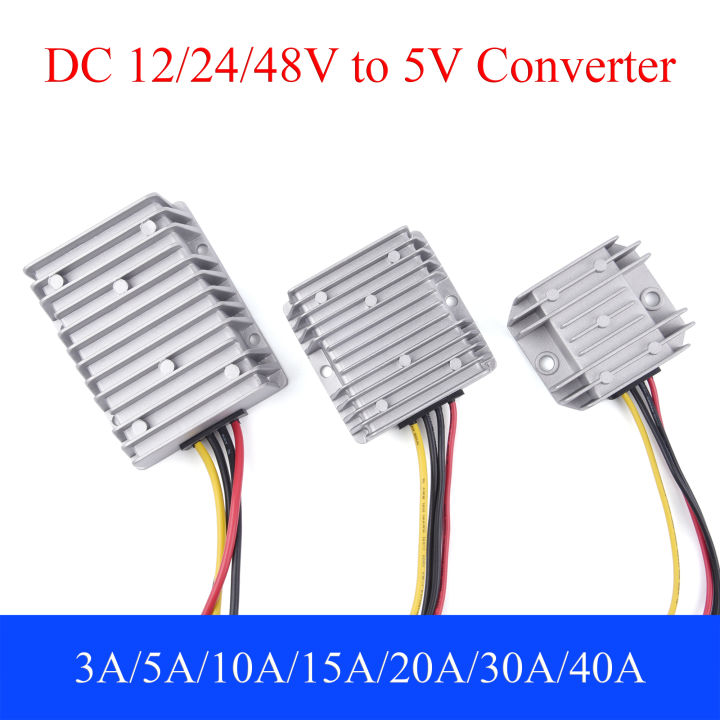 12v-24v-48v-ถึง5v-dc-power-converter-3a-5a-10a-15a-20a-30a-40a-buck-step-down-โมดูลสำหรับรถยนต์