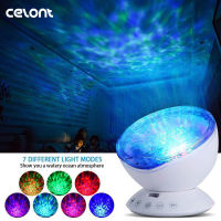 Ocean Wave Projector Led Night Lamp Music Player Remote Control USB Starry Sky Projection Living Bedroom Party Decor Gifts