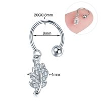 【100%-New】 laozizuishuai 1PC เหล็ก Dangle CZ กระดูกอ่อน Hoop ทองเหลืองมงกุฎหัวใจจี้ Rook Tragus Lobe Helix Lip เจาะหูของขวัญเครื่องประดับ20G