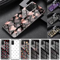 Cute Love Heart Cover for Samsung Galaxy S22 S21 S20 Ultra S10 S9 Plus S21 FE 5G S10e NOTE 20 10 Lite 9 Plus Tempered Glass Case