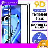 ฟิล์มป้องกันใสปกป้องหน้าจอกระจกเทมเปอร์แข็ง9H แบบ2ชิ้นสำหรับ Narzo 50 Pro 5G