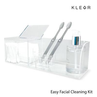 Klearobject Easy Facial Cleaning Kit กล่องอะคริลิคใส กล่องเอนกประสงค์ ผลิตจากอะคริลิค กล่องใส่อุปกรณ์ กล่อง อะคริลิค