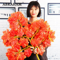 78cm 12pcs 5 Fork Large Artificial Maple Tree Leaves nch Silk Leaf Autumn Decoration White Ginkgo Tree Foliage For Home Decor