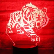 3D Đèn Ngủ Led con hổ Hung Dữ đi kèm với 7 màu sắc ánh sáng cho nhà Đèn