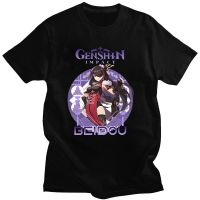 มีสินค้า Genshin Impact Beidou Tshirt ผ้าฝ้าย100% เสื้อสำหรับสาว/เด็กผู้หญิงฤดูร้อนแขนสั้นเสื้อยืดสไตล์ญี่ปุ่นเกม