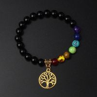 Life Tree 7 Chakra Bracelets Reiki ตาเสือการรักษา Engry กำไลลูกปัดหินธรรมชาติผู้หญิงสร้อยข้อมือโยคะเครื่องประดับทำสมาธิใหม่