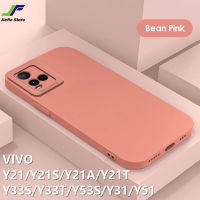 เคสโทรศัพท์ซิลิโคนเหลวแฟชั่น JieFie สำหรับ VIVO Y21 / Y21S / Y21A / Y21T / Y33S / Y33T / Y53S / Y31/Y51กรอบสี่เหลี่ยมนิ่มสีสันสดใสป้องกันกล้องฝาครอบโทรศัพท์ TPU