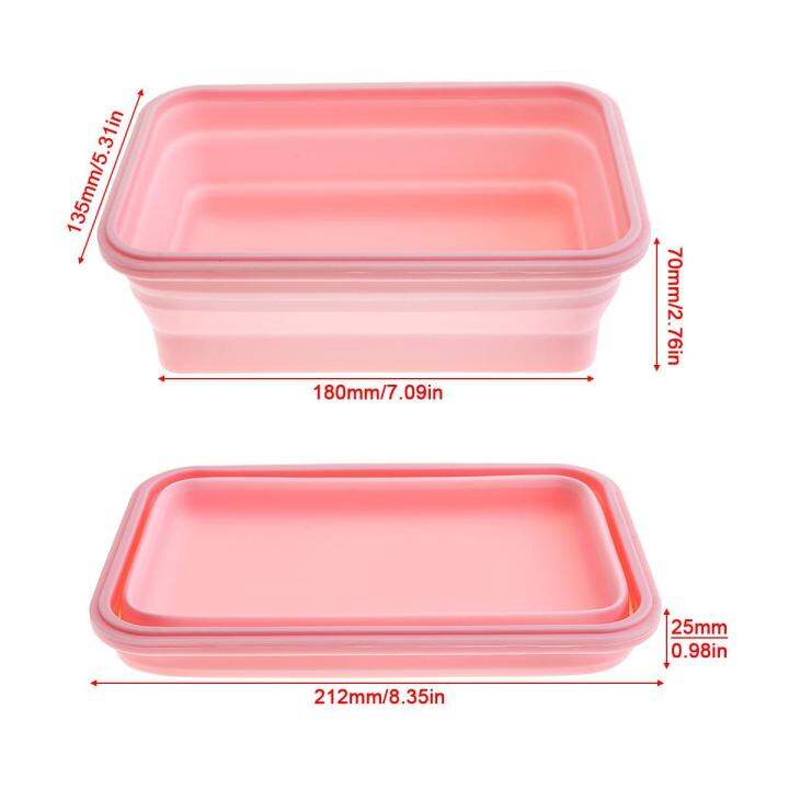 1200ml-8นิ้วแบบพกพาสี่เหลี่ยมผืนผ้าซิลิโคน-scalable-พับกล่องอาหารกลางวัน-bento-กล่องสำหรับ-40องศาเซนติเกรด-230องศาเซนติเกรด