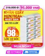 Khăn giấy minibear Nhật, khô không mùic hiết xuất 100% bột gỗ nguyên sinh