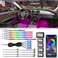 1418 in 1 RGB LED Car Atmosphere Light Symphony Interior Decoration Acrylic Guide Fiber Optic Decorative Ambient Lamp Dashboard