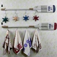 Oar Decor Wooden Decoration Wall Decor Paddle Adornment with hooks Ornament Oar Decoration Bathroom Living Room Bedroom