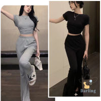 ชุดเซ็ท 2 ชิ้น Croptop ผูกหลังสุดแซ่บ ชุดเซ็ตเสื้อครอป+กางเกงขายาวสุดเท่ห์  เซ็กซี่และมีเสน่ห์