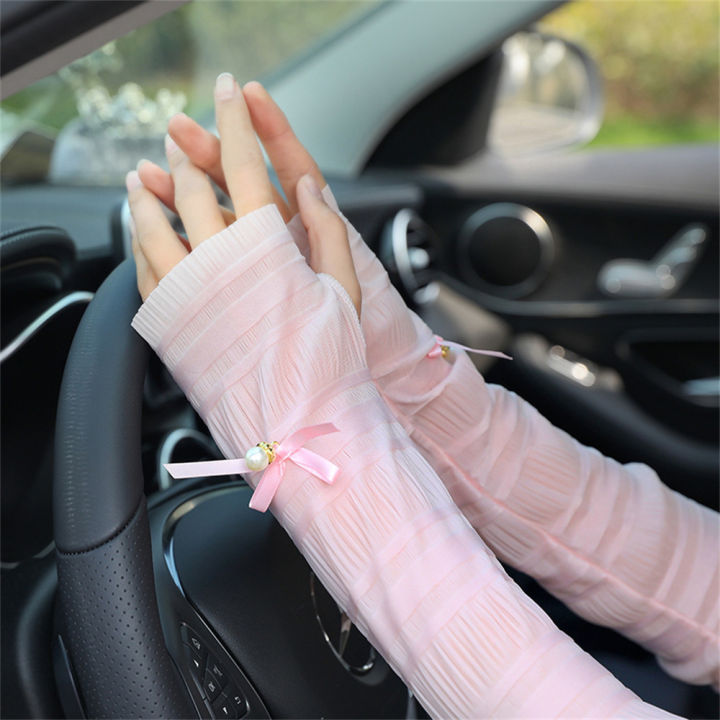 1-pair-summer-lace-sleeve-cycling-cooling-gloves-driving-gloves-arm-sleeve-female-sunscreen-1-pair-womens-elegant-long-fingerless