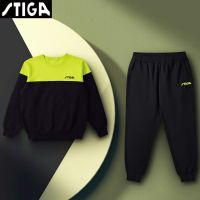 Stiga long sleeve hoodie with trousers table tennis jersey set sports clothing sportswear for men women outwear