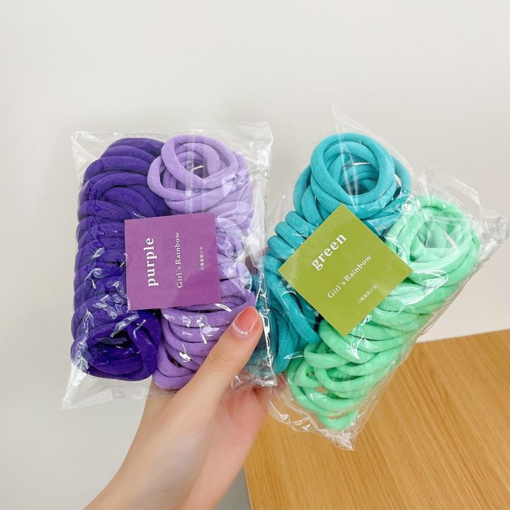 50PCS Women Elastic Hair Band Scrunchie Ponytail Holder Headwear Colorful Rubber  Bands Korean Girls Hair Accessories Ornaments 