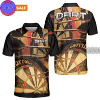 Xzx180305 Personalized Name Darts 3D Printed Summer Polo Shirt Unisex Darts Athlete Team T-shirt polo POL-62 (Private Chat Free Name&amp;Logo Change)