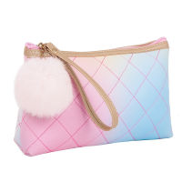 Urban Fashion Ladies PU Cosmetic Bag Portable Travel Cute Hair Ball Portable Wash Storage Bag Multifunctional Clutch