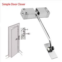 ☎□ Automatic Door Closer Security System Door Closer Aluminum Alloy Automatic Door Spring Silver Tone Intensity Slides Non Contact