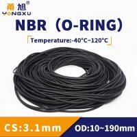 NBR O Ring Seal Gasket Thickness CS3.1mm OD10-190mm Wear Resistant Automobile Petrol Nitrile Rubber O-Ring Waterproof Black Gas Stove Parts Accessorie