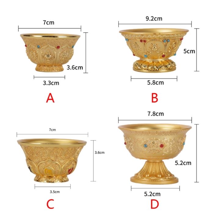 ทิเบตพุทธน้ำเสนอชามชามน้ำศักดิ์สิทธิ์ทองเหลืองทองแดงมือแกะสลักทิเบตพุทธเสนอชามทองเหลือง