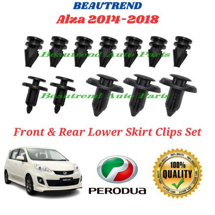 Perodua Alza Bumper Lower Skirt Lips Spoiler Clips Set Front Or Rear