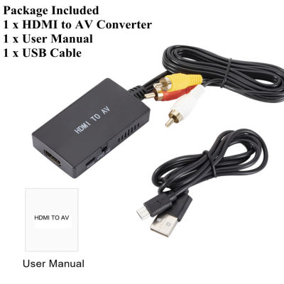 HDMI to AV Converter HDMI to Video Audio Adapter Supports PALNTSC Compatible for Apple TV, DVD, Blu-ray Player, HD Box ect