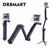 ORBMART แขนยึดจับของต่อขยายแบบขาเดียว3ทาง,ที่ยึดไม้เซลฟี่ต่อแบบพกพาสำหรับ Gopro Hero 4 3 + 3 SJ4000 Yi