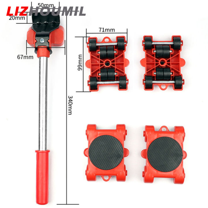 lizhoumil-ชุดล้อขนย้ายเคลื่อนย้ายเฟอร์นิเจอร์ชุดเครื่องมือย้ายยกถอดล้อสำหรับเคลื่อนย้ายของหนัก