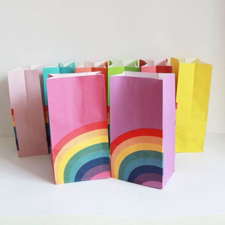 rainbow-candy-kraft-paper-food-bag-kids-birthday-treat-cookie-bag-christmas-party-supplies-bakery-gift-packing-pouches