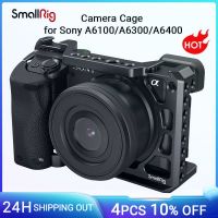 โครงใส่กล้อง A6400 Smallrig DSLR พร้อมด้ามจับที่จับซิลิโคน &amp; รองเท้าเย็นเคสชุดสายขึงสำหรับ Sony A6100 / A6300/ A6400 -3164