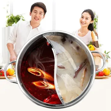 Dual Sided Stainless Steel Hot Pot Yuanyang Pot Shabu Shabu Yin
