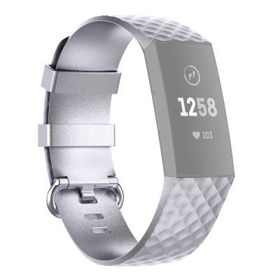 หัวเข็มขัดมีสีสันสายนาฬิกาข้อมือสายรัดข้อมือ TPU สำหรับ Fitbit Charge 4/ชาร์จ3/ชาร์จ3 SE,ขนาด: L (สีกรมท่า)