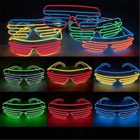 2019 Neon Party EL Glasses EL Wire Neon LED Sunglasses Light Up Glasses Rave Costume Party DJ SunGlasses Birthday Party Decor