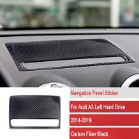 、‘】【’ Carbon Fiber Sticker Interior Trim Car Center Console Navigation Panel Cover For Audi A3 2014-2019 Accessories