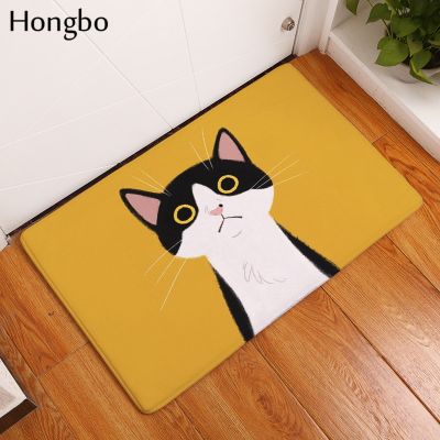 Hongbo Entrance Door Mat Cartoon Cute Cat Kitchen Rugs Bedroom Carpets Decorative Stair Mats Home Decor Crafts felpudo deurmat