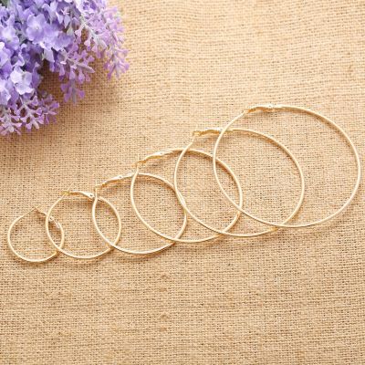 【YP】 Gold Color Round Hoop Earrings Design Large Hollow Fashion Jewelry A305