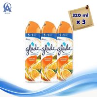 Glade Orange Spray 320 ml x 3. เกลด สเปรย์ปรับอากาศ กลิ่นส้ม 320 กรัม x 3 กระป๋อง