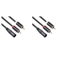 2X XLR to Dual RCA Audio Cable A1 XLR Male 3 Pin to Dual RCA Male Plug Stereo Audio Cable 1M