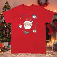 เสื้อยืดผ้าฝ้าย(มีของพร้อมส่ง)เสื้อยืด santa cute ต้อนรับ คริสมาส Chirst masCOTTON 100% พรีเมี่ยม