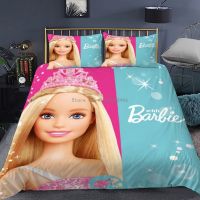 3D Disney Princess Barbie Bedding Set Cartoon Pink Duvet Cover Home Textile Children Girls Couple Wedding Quilt Set King Size