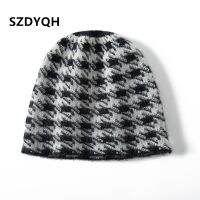 {Hat Shop} 2023ใหม่ฤดูใบไม้ร่วงหมวกผู้หญิงฤดูหนาวหมวกผ้าแคชเมียร์ถัก100แบบนุ่มอบอุ่นแฟชั่นหมวกหนาคุณภาพสูงบล็อกสีสูง