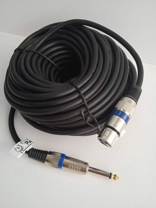 cable-microphone-xlr-6-5mm-สายไมค์โครโฟนร้องคาราโอเกะ-อย่างดี-50-เมตร-ทำจากทองแดงแท้-สัญญานเต็ม-ใช้ได้กับลำโพงและเครื่องเสียงทุกรุ่น-ได้มาตราฐาน