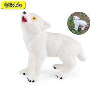 Figuras De Ação De PVC Para Crianças, Modelo Animal Selvagem, Branco Lobo Branco Ártico, Estatueta Bonito Do Jardim Zoolgico,Brinquedo Educativo,Preste,Novo