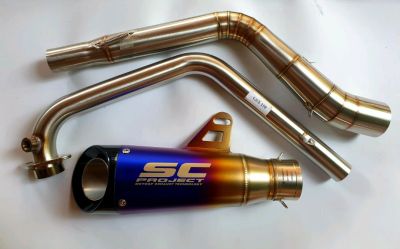คอท่อ GSX 150 GR/GN + ปลายท่อ SC Moto GP สีไทเท ขนาด 2 นิ้ว