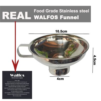 WALFOSกรวยสแตนเลสปากกว้าง1ชิ้น,กรวยบรรจุกระป๋องกรวยกรองน้ำผักดองอาหารผงใส่แยม