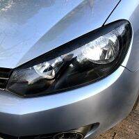 Car Stickers Car Headlights Modified Eyebrows Car Light Protection For Volkswagen Golf 6 Glossy Black 2Pcs