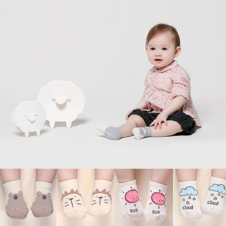 amila-การ์ตูนถุงเท้าผ้าฝ้ายไม่มีกระดูกถุงเท้าเด็กทารกเด็กทารกพื้นถุงเท้ากันลื่น